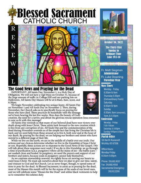 Sunday, October 30, 2022 Bulletin