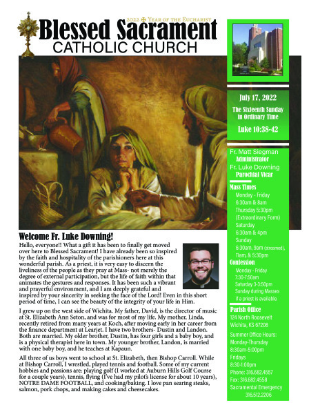 Sunday, July 17, 2022 Bulletin