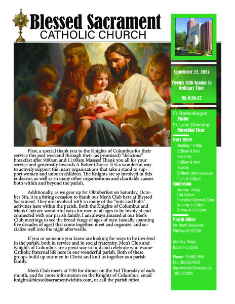 Sunday, September 22, 2024 Bulletin