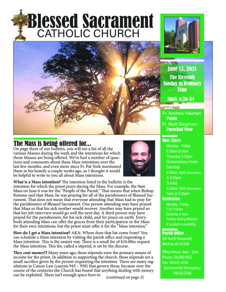 Sunday, June 13, 2021 Bulletin