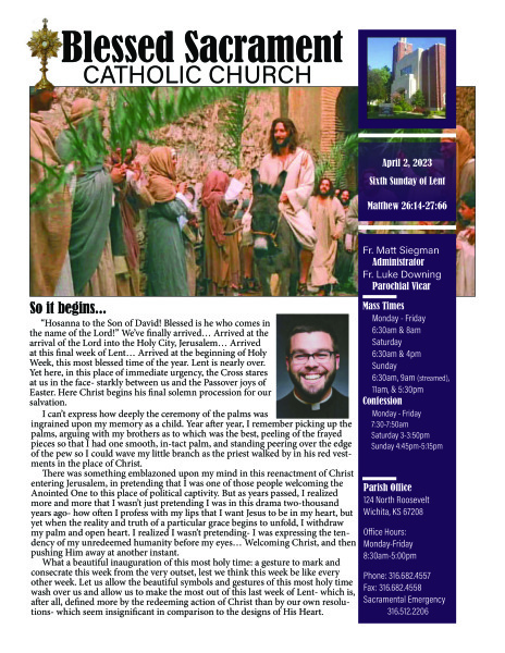 Sunday, April 2, 2023 Bulletin