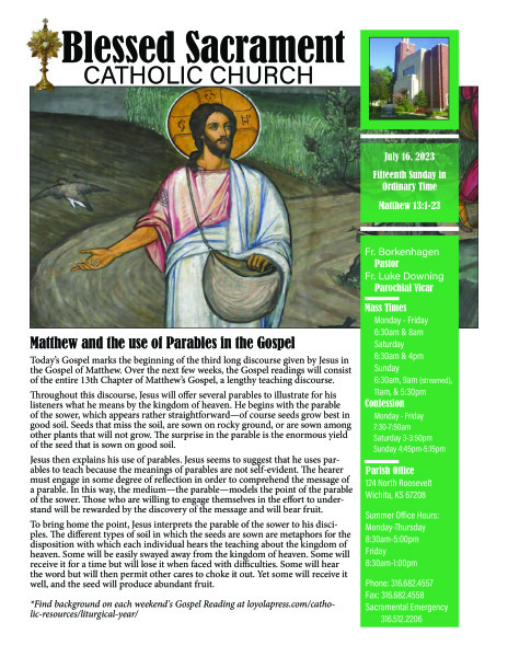 Sunday, July 16, 2023 Bulletin
