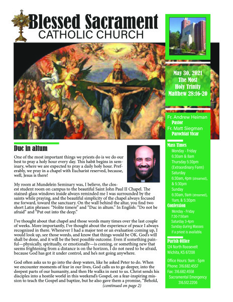 Sunday, May 30, 2021 Bulletin