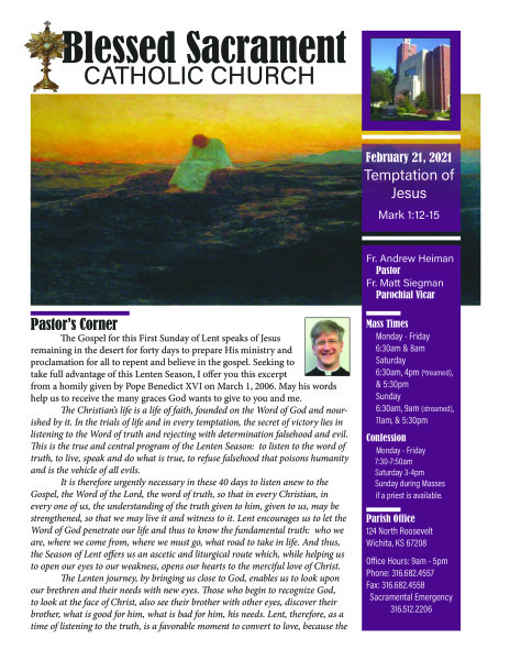 Sunday, February 21, 2021 Bulletin
