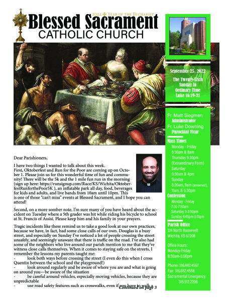 Sunday, September 25, 2022 Bulletin