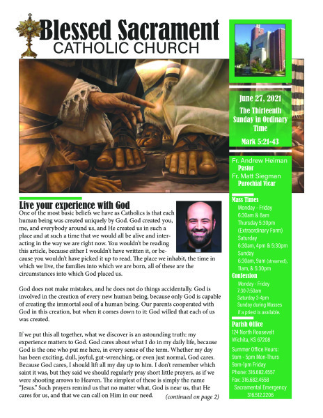 Sunday, June 27, 2021 Bulletin