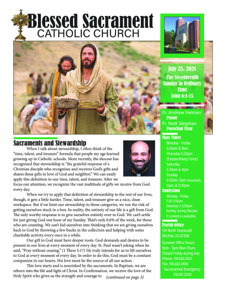 Sunday, July 25, 2021 Bulletin