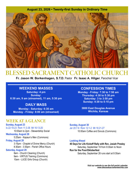 Sunday, August 23, 2026 Bulletin