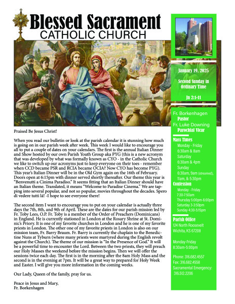 Sunday, January 19, 2025 Bulletin