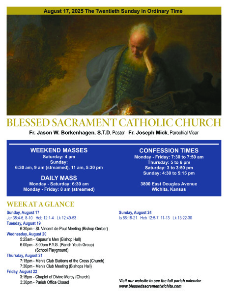 Sunday, August 17, 2025 Bulletin