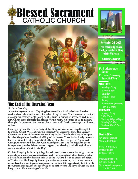 Sunday, November 26, 2023 bulletin