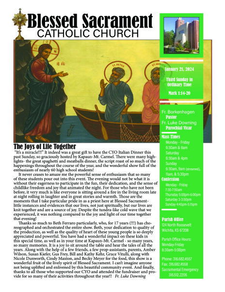 Sunday, January 21, 2024 Bulletin