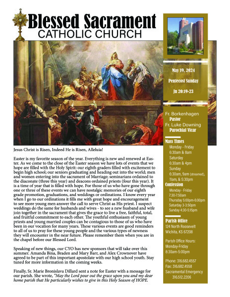 Sunday, May 19, 2024 Bulletin