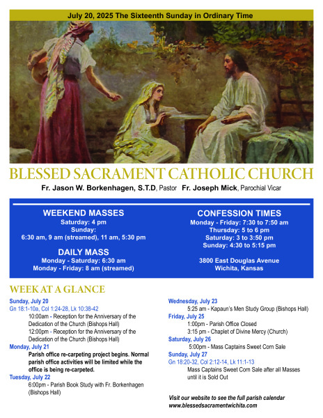 Sunday, July 20, 2025 Bulletin