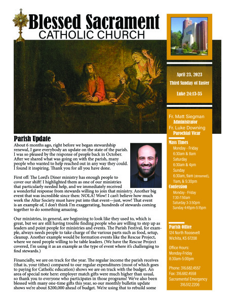 Sunday, April 23, 2023 Bulletin