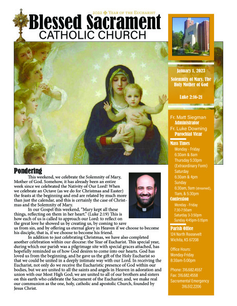 Sunday, January 1, 2023 Bulletin