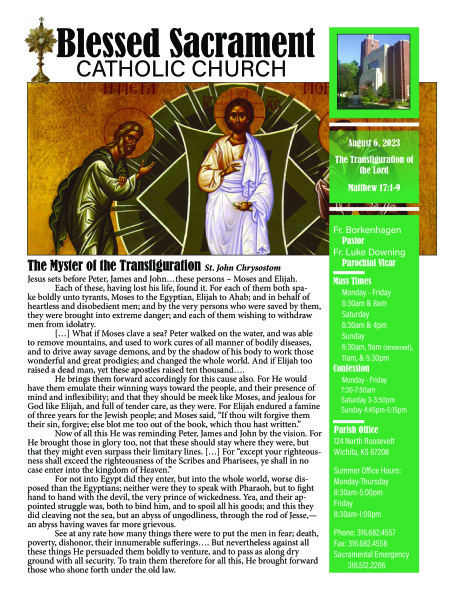 Sunday, August 6, 2023 Bulletin