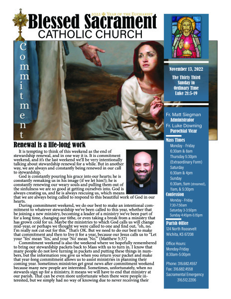 Sunday, November 13, 2022 Bulletin