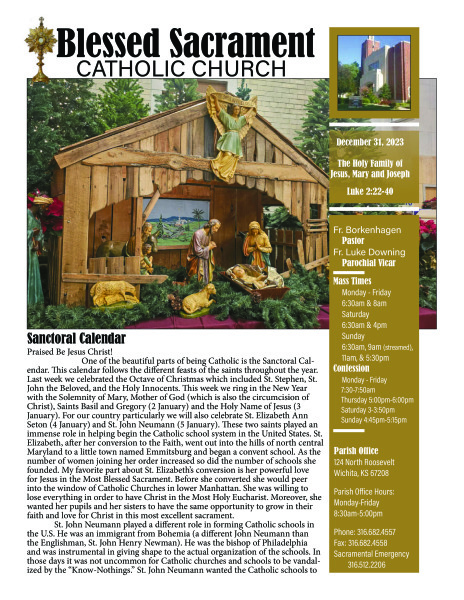 Sunday, December 31, 2023 Bulletin
