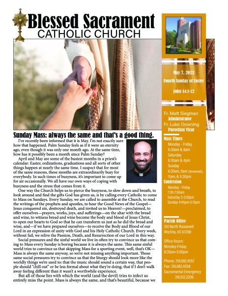 Sunday May 7, 2023 bulletin