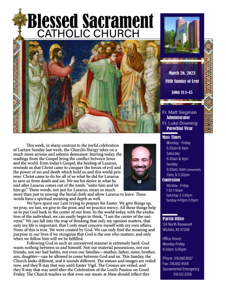 Sunday, March 26, 2023 Bulletin