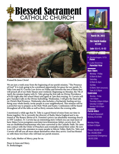 Sunday, March 30, 2025 Bulletin