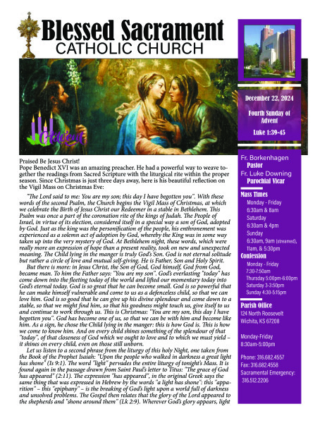 Sunday, December 22, 2024 Bulletin