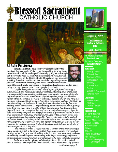 Sunday, August 7, 2022 Bulletin