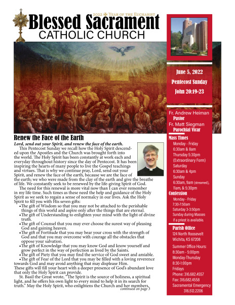 Sunday, June 5, 2022 Bulletin