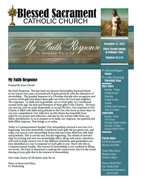 Sunday, November 12, 2023 Bulletin