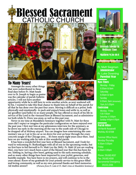 Sunday, June 18, 2023 Bulletin