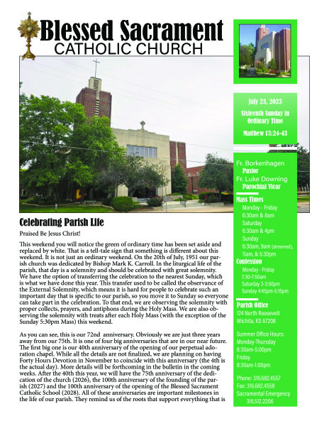 Sunday, July 23, 2023 Bulletin