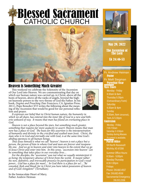 Sunday, May 29, 2022 Bulletin