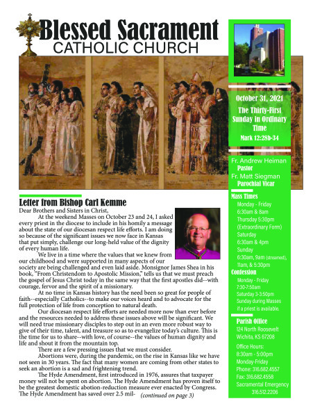 Sunday, October 31, 2021 Bulletin