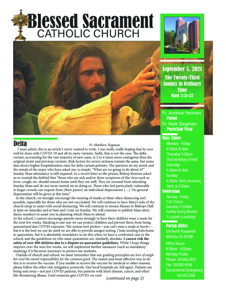 Sunday, September 5, 2021 Bulletin