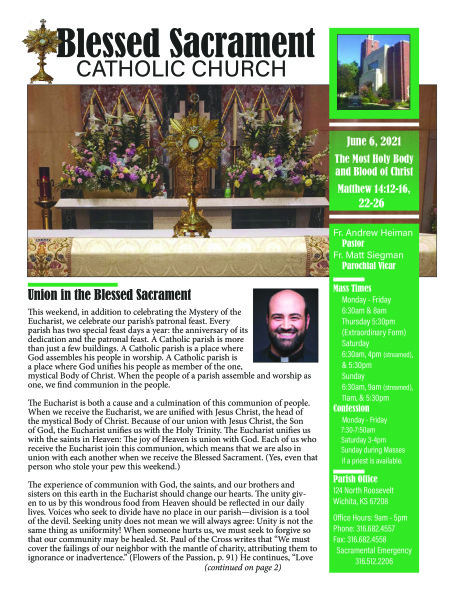 Sunday, June 6, 2021 Bulletin