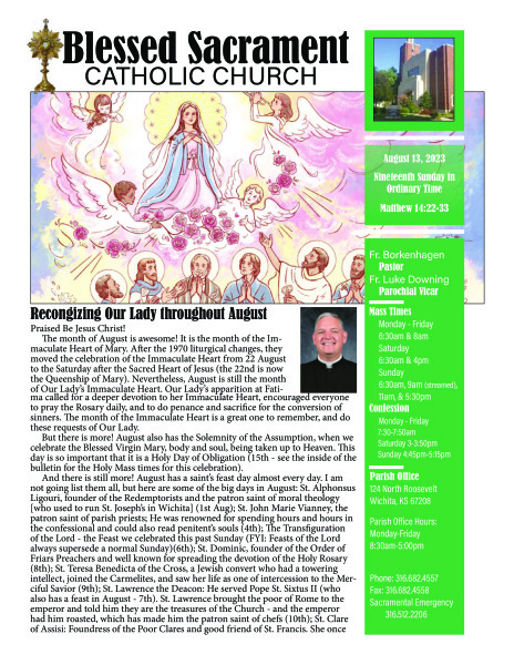 Sunday, August 13, 2023 Bulletin