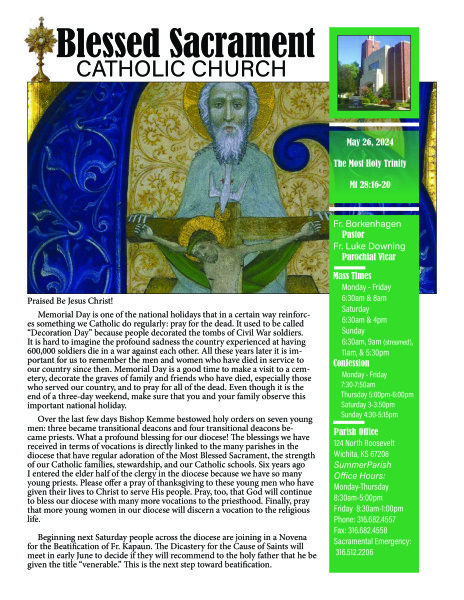 Sunday, May 26, 2024 Bulletin