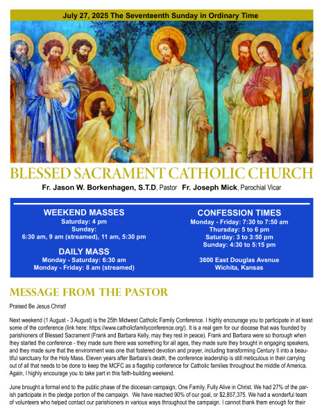 Sunday, July 27, 2025 Bulletin