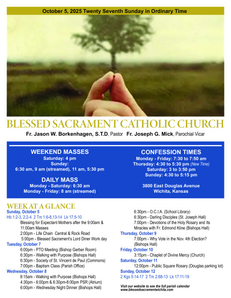 Sunday, October 5,  2025 Bulletin