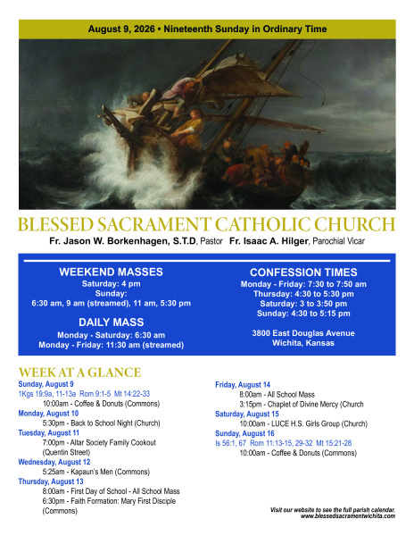 Sunday, August 9, 2026 Bulletin