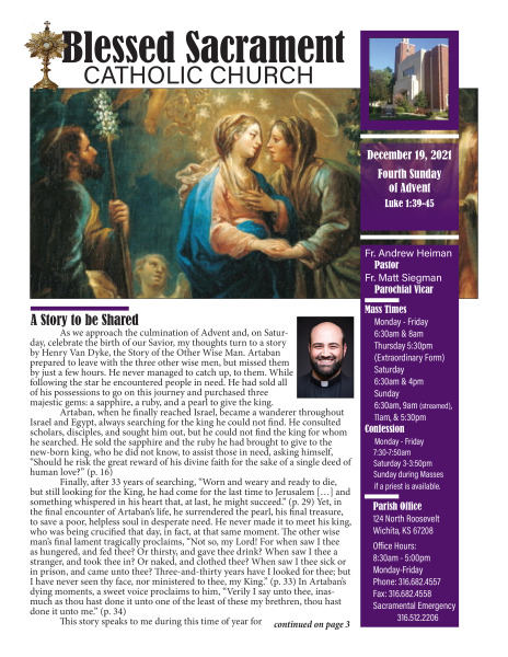 Sunday, December 19, 2021 Bulletin