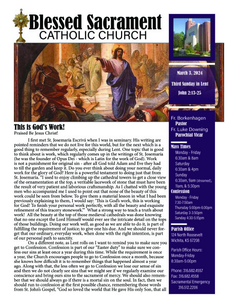 Sunday, March 3, 2024 Bulletin