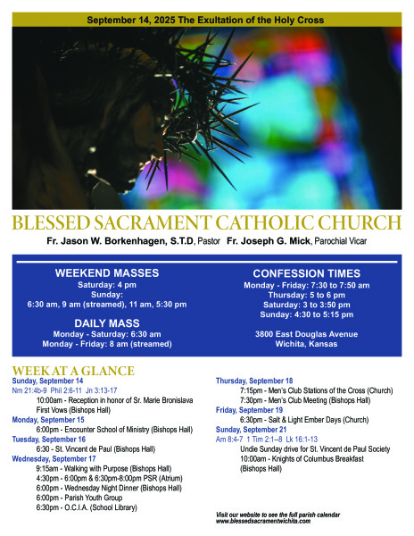 Sunday, September 14, 2025 Bulletin