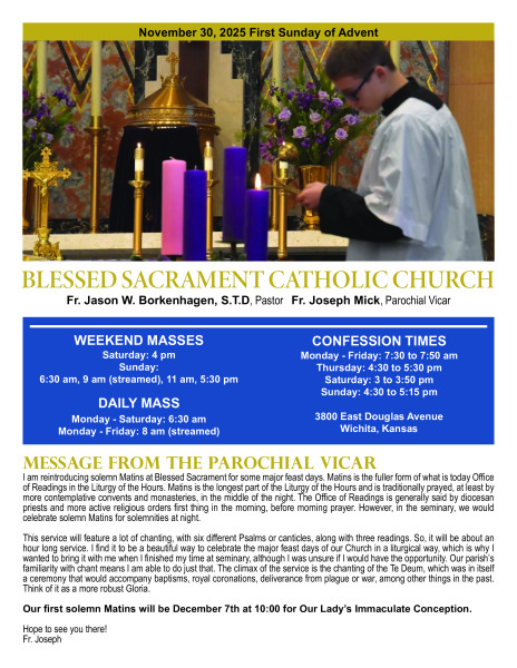 Sunday, November 30, 2025 Bulletin