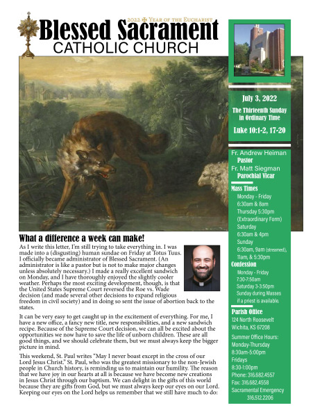 Sunday, July 3, 2022 Bulletin