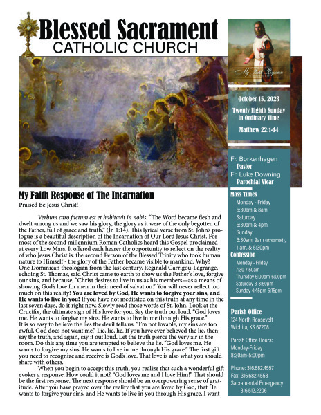 Sunday, October 15, 2023 Bulletin